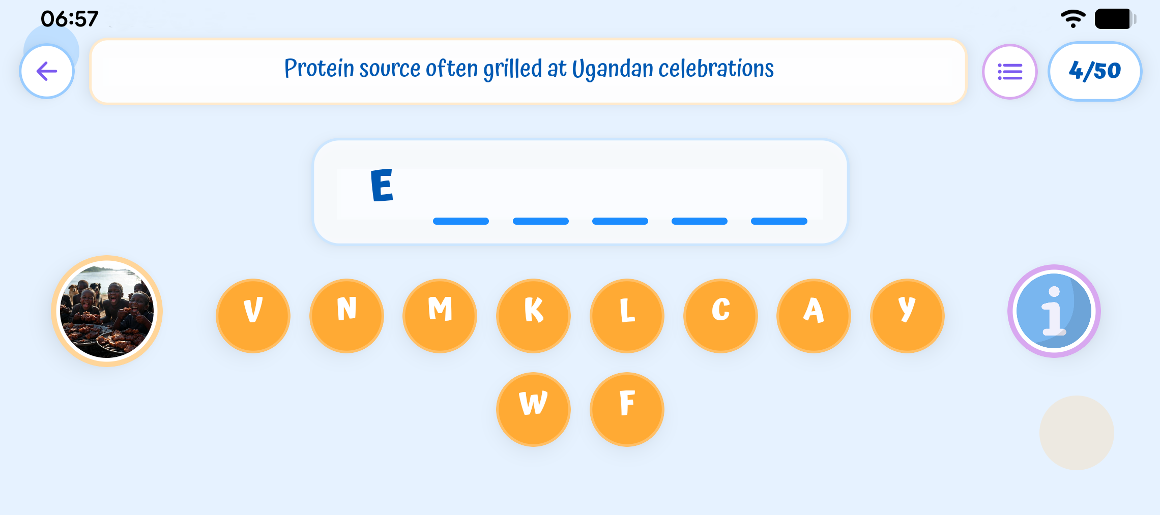 Baby Steps game screenshot: Word Game In Progress
